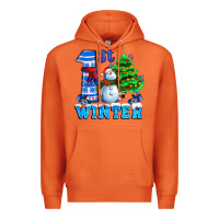 Carrot first winter with snowman Premium Hoodie - AdoDesignShop