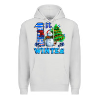 Dove Grey first winter with snowman Premium Hoodie - AdoDesignShop