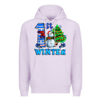 Lilac first winter with snowman Premium Hoodie - AdoDesignShop