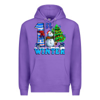 Purple first winter with snowman Premium Hoodie - AdoDesignShop