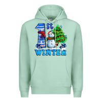 Seafoam first winter with snowman Premium Hoodie - AdoDesignShop
