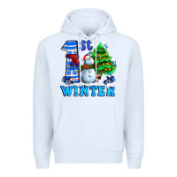 White first winter with snowman Premium Hoodie - AdoDesignShop