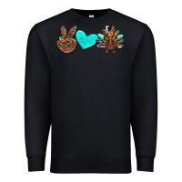 Black peace love thanksgiving turkey Premium Sweatshirt - RanaPortraitStore