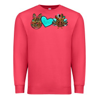 Cardinal peace love thanksgiving turkey Premium Sweatshirt - RanaPortraitStore