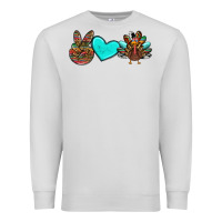 Dove Grey peace love thanksgiving turkey Premium Sweatshirt - RanaPortraitStore