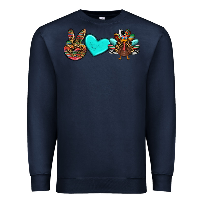 Peace Love Thanksgiving Turkey Premium Sweatshirt by RanaPortraitStore | Teevron