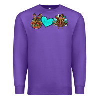 Purple peace love thanksgiving turkey Premium Sweatshirt - RanaPortraitStore