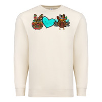 Sandshell peace love thanksgiving turkey Premium Sweatshirt - RanaPortraitStore