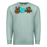 Seafoam peace love thanksgiving turkey Premium Sweatshirt - RanaPortraitStore