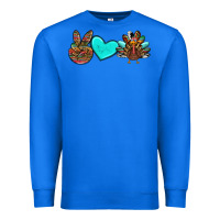 True Royal peace love thanksgiving turkey Premium Sweatshirt - RanaPortraitStore