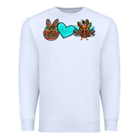 White peace love thanksgiving turkey Premium Sweatshirt - RanaPortraitStore