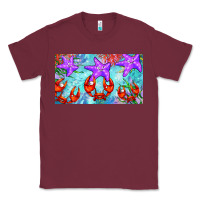 Burgundy crab and starfish  cup Classic Tee - BarkalooDesign