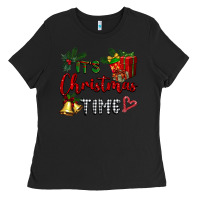 Black it's Christmas time Ladies Tee - BarkalooDesign