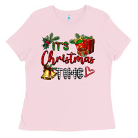 Bubblegum Pink it's Christmas time Ladies Tee - BarkalooDesign