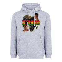 Heather Grey strong with glitter Heavyweight Hoodie - texasbilliewilder