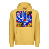 Antique Gold 4th of july school bus seamless pattern Premium Hoodie - BundleAndBundleShop
