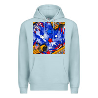 Blue Mist 4th of july school bus seamless pattern Premium Hoodie - BundleAndBundleShop