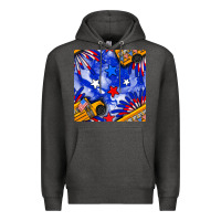 Charcoal Heather 4th of july school bus seamless pattern Premium Hoodie - BundleAndBundleShop