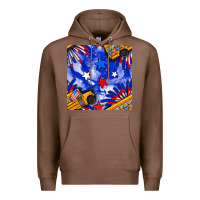 Chestnut 4th of july school bus seamless pattern Premium Hoodie - BundleAndBundleShop