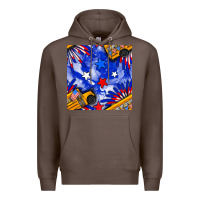 Coffee 4th of july school bus seamless pattern Premium Hoodie - BundleAndBundleShop