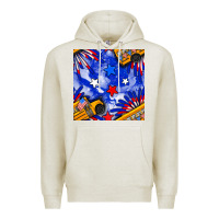 Oatmeal Heather 4th of july school bus seamless pattern Premium Hoodie - BundleAndBundleShop