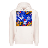 Pale Pink 4th of july school bus seamless pattern Premium Hoodie - BundleAndBundleShop