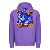 Purple 4th of july school bus seamless pattern Premium Hoodie - BundleAndBundleShop