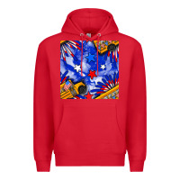 Red 4th of july school bus seamless pattern Premium Hoodie - BundleAndBundleShop