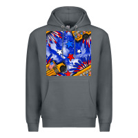Rock 4th of july school bus seamless pattern Premium Hoodie - BundleAndBundleShop