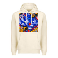 Tofu 4th of july school bus seamless pattern Premium Hoodie - BundleAndBundleShop