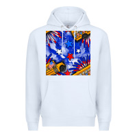 White 4th of july school bus seamless pattern Premium Hoodie - BundleAndBundleShop