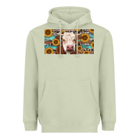 Matcha Heifer With Sunflower And Serape Heavyweight Hoodie - RanaPortraitStore
