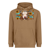 Toasted Coconut Heifer With Sunflower And Serape Heavyweight Hoodie - RanaPortraitStore