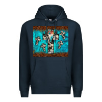 Navy bull skull cross tumbler Premium Hoodie - JahusDesignShop