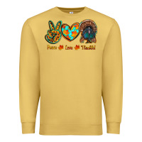 Antique Gold peace love thankful Premium Sweatshirt - RanaPortraitStore
