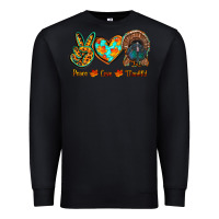Black peace love thankful Premium Sweatshirt - RanaPortraitStore