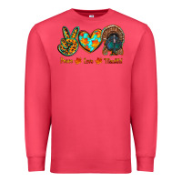Cardinal peace love thankful Premium Sweatshirt - RanaPortraitStore