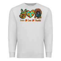 Dove Grey peace love thankful Premium Sweatshirt - RanaPortraitStore