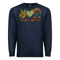 Navy peace love thankful Premium Sweatshirt - RanaPortraitStore