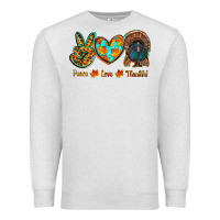Oatmeal Heather peace love thankful Premium Sweatshirt - RanaPortraitStore