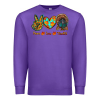 Purple peace love thankful Premium Sweatshirt - RanaPortraitStore