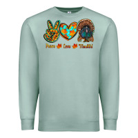 Seafoam peace love thankful Premium Sweatshirt - RanaPortraitStore