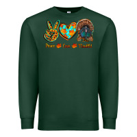 Sports Green peace love thankful Premium Sweatshirt - RanaPortraitStore