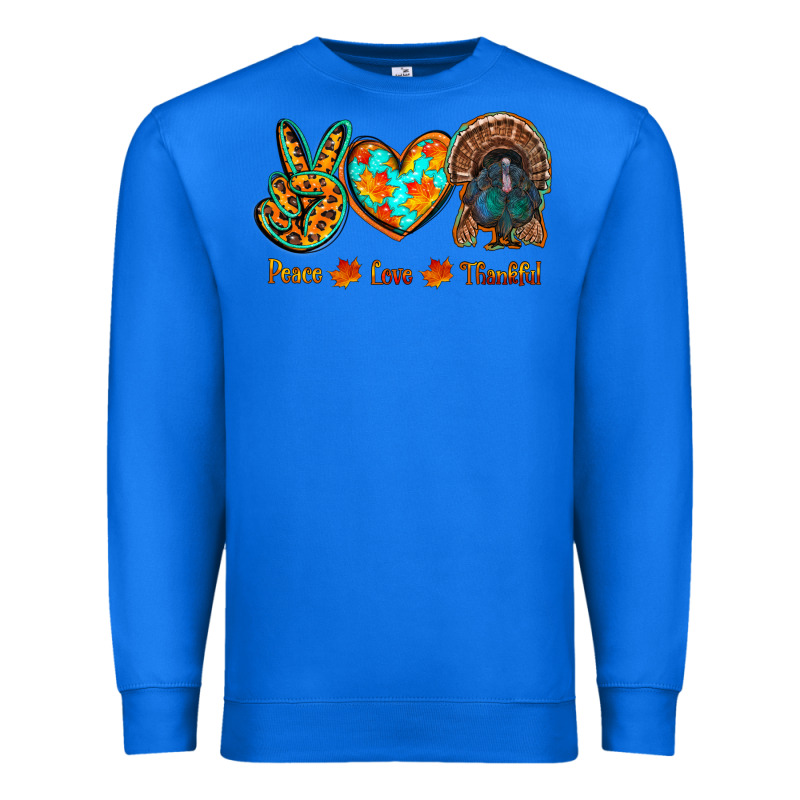 Peace Love Thankful Premium Sweatshirt by RanaPortraitStore | Teevron