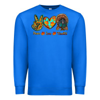 True Royal peace love thankful Premium Sweatshirt - RanaPortraitStore