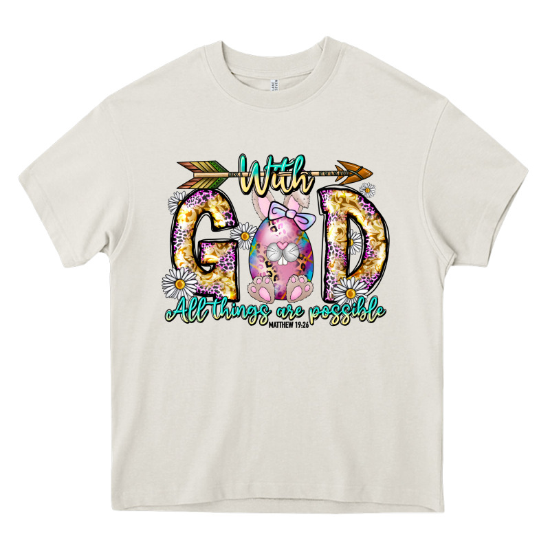With God All Things Are Possible Easter Day Heavy Core Tee by CowhideDigitalArt | Teevron
