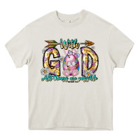 Cream With God All Things Are Possible Easter Day Heavy Core Tee - CowhideDigitalArt