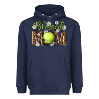 Navy blessed mom with tennis and daisy Heavyweight Hoodie - texasbilliewilder