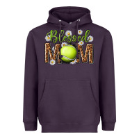 Plum blessed mom with tennis and daisy Heavyweight Hoodie - texasbilliewilder