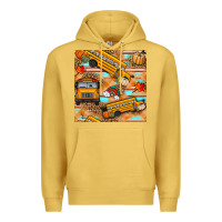 Antique Gold fall school bus seamless pattern Premium Hoodie - BundleAndBundleShop